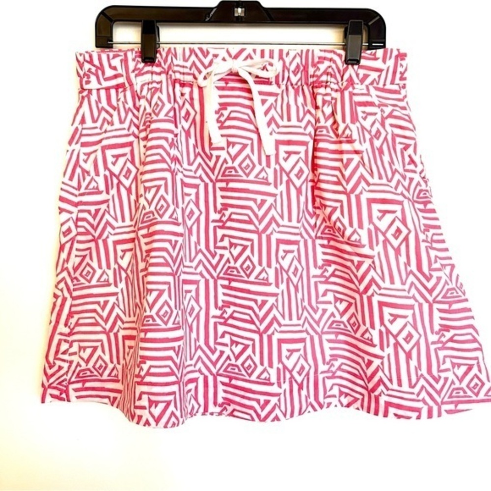 J. Crew Pink And White Geometric Print Skirt Size 10
